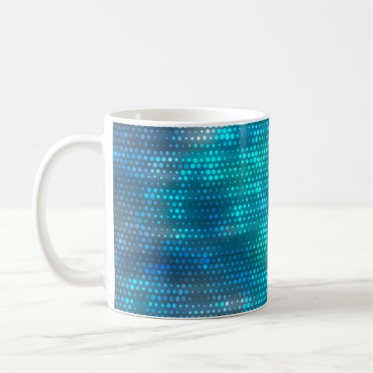 Abstrakter blauer Hintergrund Kaffeetasse (Links)