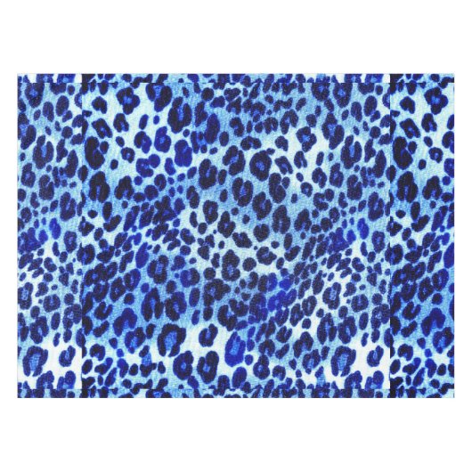 Abstrakter blauer Hipstercheetah-Tierdruck Tischdecke (Vorderseite (Horizontal))