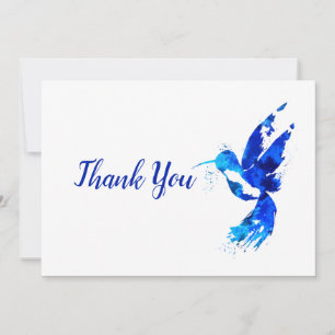 Abstrakter blauer Kolibri Dankeskarte