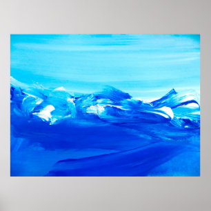 Abstrakter blauer Kunsthintergrund. Moderne Kunst. Poster