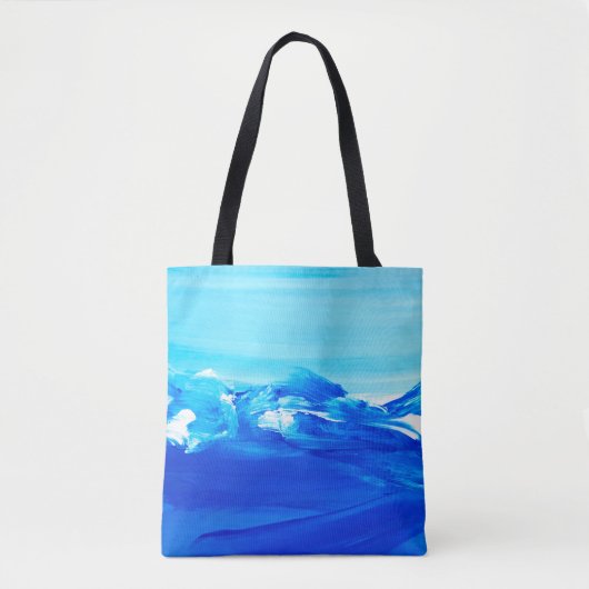 Abstrakter blauer Kunsthintergrund. Moderne Kunst. Tasche (Vorderseite)
