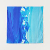 Abstrakter blauer Kunsthintergrund. Moderne Kunst. Wandteppich (Vorderseite (Horizontal))
