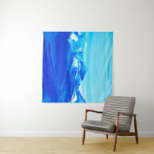 Abstrakter blauer Kunsthintergrund. Moderne Kunst. Wandteppich (Beispiel (Horizontal))