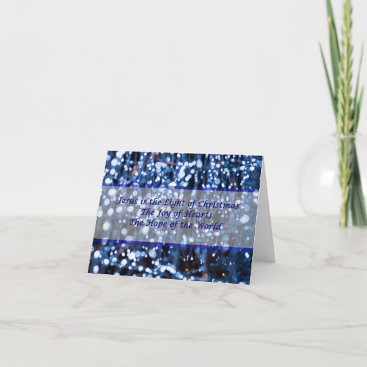 Abstrakter blauer Leuchttext Feiertagskarte (Vorderseite)