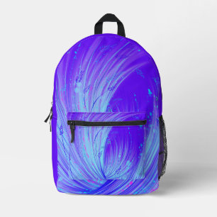 Abstrakter blauer lila verzauberter Garten Bedruckter Rucksack