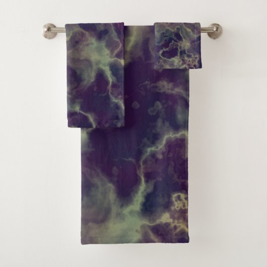 abstrakter blauer Marmor Badhandtuch Set (Insitu)