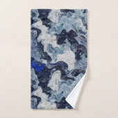 Abstrakter blauer Marmor Badhandtuch Set (Handtuch)