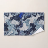 Abstrakter blauer Marmor Badhandtuch Set (Handtuch)