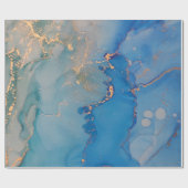 Abstrakter blauer Marmor mit Glitzer Geschenkpapier (Flach)