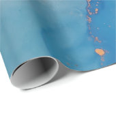 Abstrakter blauer Marmor mit Glitzer Geschenkpapier (Rolleneckpunkt)
