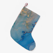 Abstrakter blauer Marmor mit Glitzer Kleiner Weihnachtsstrumpf (Vorderansicht (hängend))