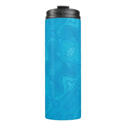 Abstrakter blauer Marmor personalisierter HP Lap Thermosbecher (Vorderseite)
