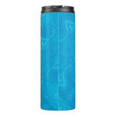 Abstrakter blauer Marmor personalisierter HP Lap Thermosbecher (Rückseite)