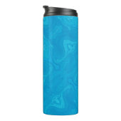 Abstrakter blauer Marmor personalisierter HP Lap Thermosbecher (Nach rechts gedreht)