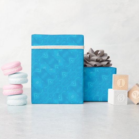 Abstrakter blauer Marmor personalisierter HP-Lapto Geschenkpapier (Babyparty)