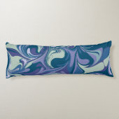 Abstrakter blauer Marmor Swirl Stilvoll farbenfroh Seitenschläferkissen (Rückseite)