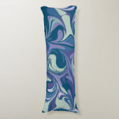 Abstrakter blauer Marmor Swirl Stilvoll farbenfroh Seitenschläferkissen (Vorderseite Vertikal)
