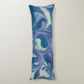 Abstrakter blauer Marmor Swirl Stilvoll farbenfroh Seitenschläferkissen (Rückseite (Vertikal))