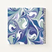 Abstrakter blauer Marmor Swirl Stilvoll Personalis Notizblock (Rückseite)