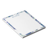 Abstrakter blauer Marmor Swirl Stilvoll Personalis Notizblock (angewinkelt)