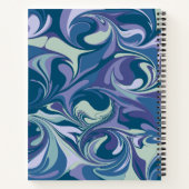Abstrakter blauer Marmor Swirl Stilvoll Personalis Notizblock (Rückseite)