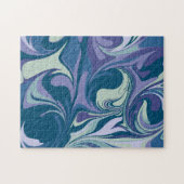 Abstrakter blauer Marmor Swirl Stilvoll Personalis Puzzle (Horizontal)