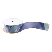 Abstrakter blauer Marmor Swirl Stilvoll Personalis Satinband (Spule)