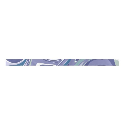Abstrakter blauer Marmor Swirl Stilvoll Personalis Satinband (Vorderseite)