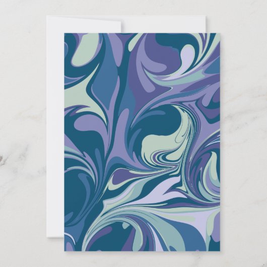 Abstrakter blauer Marmor Swirl Stilvolle Babydusch Einladung (Rückseite)