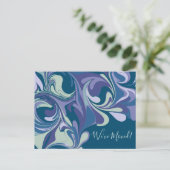 Abstrakter blauer Marmor Wir haben den Adresswechs Postkarte (Stehend Vorderseite)