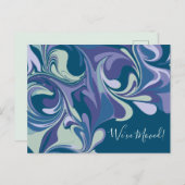 Abstrakter blauer Marmor Wir haben den Adresswechs Postkarte (Vorne/Hinten)