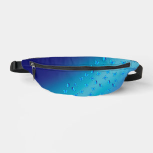 Abstrakter Blauer Mond und Schmetterlinge Bauchtasche