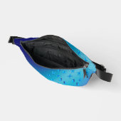 Abstrakter Blauer Mond und Schmetterlinge Bauchtasche (Offen)