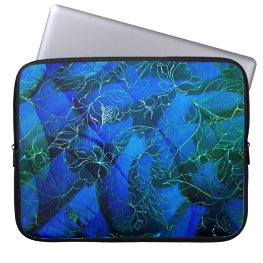 Abstrakter blauer Neopren-Laptop Laptopschutzhülle (Vorderseite)