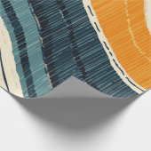 Abstrakter blauer orangefarbener weißer Farbschwun Geschenkpapier (Ecke)