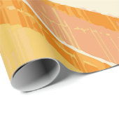 Abstrakter blauer orangefarbener weißer Farbschwun Geschenkpapier (Rolleneckpunkt)
