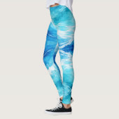 Abstrakter blauer Ozean Leggings (Links)