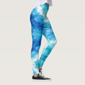Abstrakter blauer Ozean Leggings (Rechts)