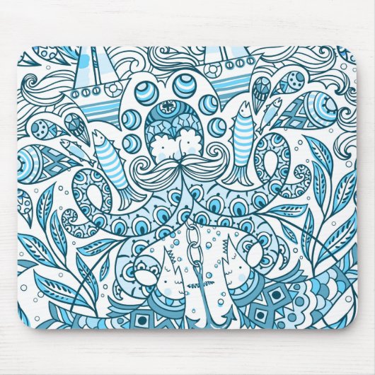 Abstrakter Blauer Ozean Mousepad (Vorne)