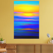 Abstrakter Blauer Ozean Sonnenuntergang Einfache A Leinwanddruck (Insitu (Wohnzimmer))