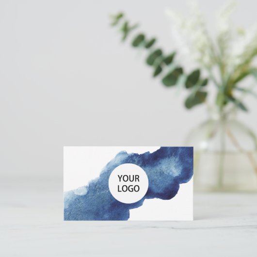 Abstrakter Blauer Ozean Visitenkarte (Stehend Vorderseite)