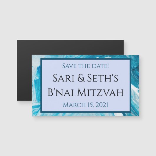 Abstrakter blauer Paint speichern des Datumsfenste Magnetkarte (Vorne/Hinten)