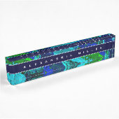 Abstrakter blauer Paint Splash Namensplakette