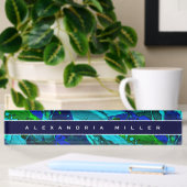 Abstrakter blauer Paint Splash Namensplakette