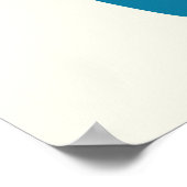 Abstrakter blauer Pfirsich im Atomalter Mitte des Poster (Ecke)