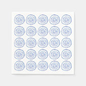 Abstrakter Blauer Pinselstrich Circle Coastal Serviette (Vorderseite)