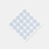 Abstrakter Blauer Pinselstrich Circle Coastal Serviette (Ecke)