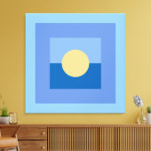 Abstrakter blauer Quadrat der Moderne Gelber Kreis Leinwanddruck (Insitu (Wohnzimmer))