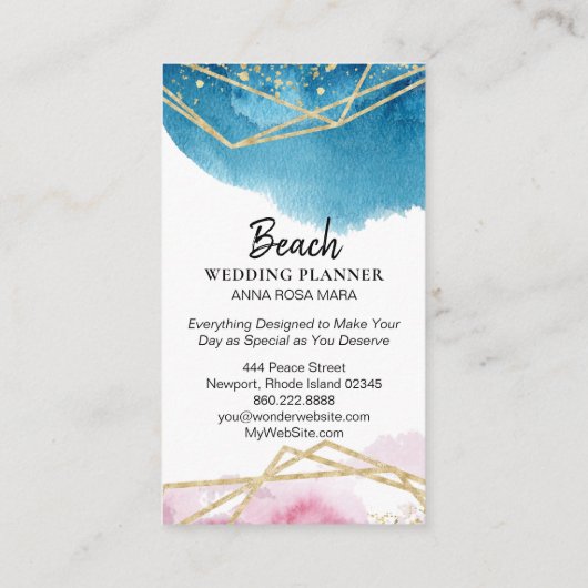 *~* abstrakter blauer rosa visitenkarte (Rückseite)