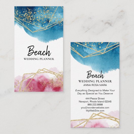 *~* abstrakter blauer rosa visitenkarte (Vorne/Hinten)